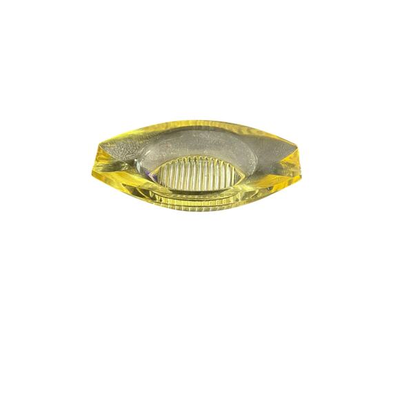 Vintage Vaseline Glass Boat Ashtray - Picture 1 of 3